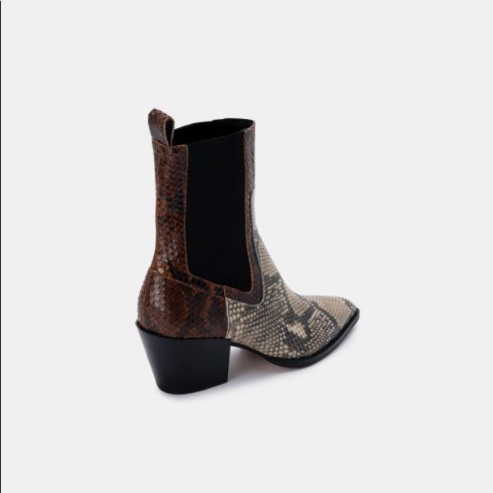 DOLCE VITA LEATHER SABERN BOOTIES - SNAKE PRINT - Picture 2 of 4